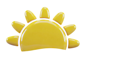Yellow cartoon sun icon