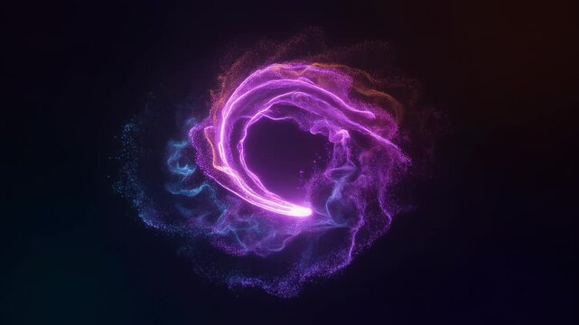 Abstract Glowing Energy Ring with Particles