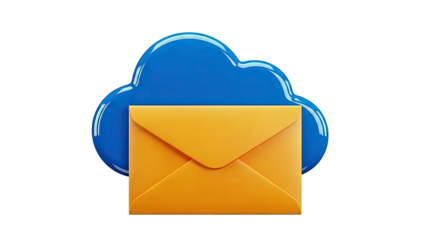 3D Cloud and Envelope Icon