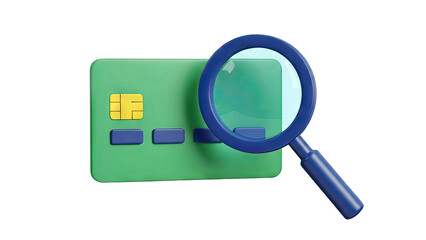 Credit Card Under Magnifying Glass