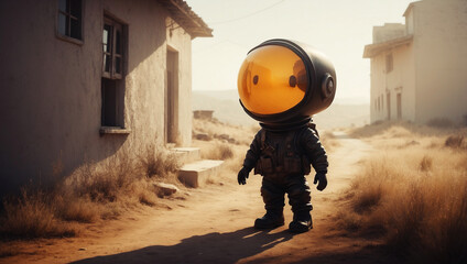 宇宙服を着た宇宙人　AI生成素材