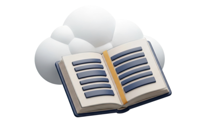 Open Book with Cloud