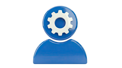 User profile with gear icon