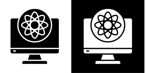 Computer  Icon Set White Style Collection