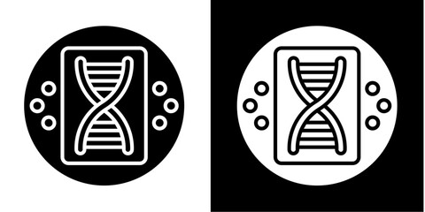 Dna  Icon Set White Style Collection