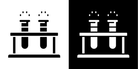 Test Tube  Icon Set White Style Collection