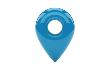 Blue Map Pin location navigation symbol pointer marker isolated on a transparent background