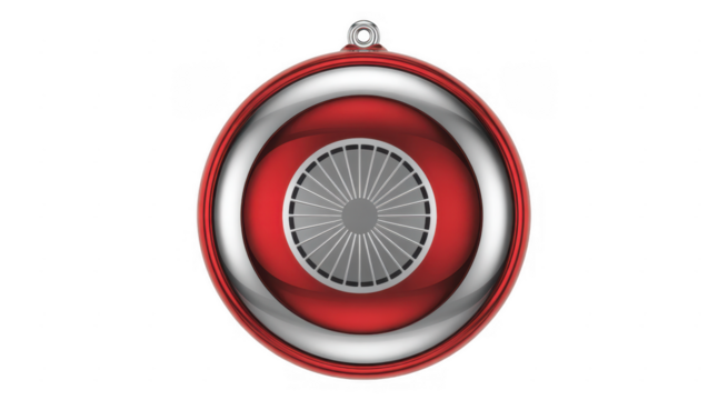 Red and silver target circle bullseye isolated on a transparent background - Powered by Adobe