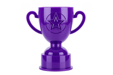 Purple trophy isolated star isolated on a transparent background