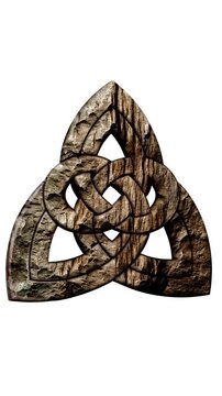 Green And Blue Triquetra Knot With Silver Outline Symbol