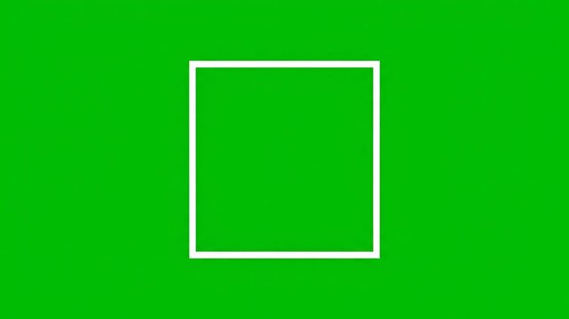 Minimalist white square outline on a vibrant green background, representing focus and clear boundaries in modern design