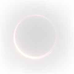 Luminous particle ring composed of deep pink and neon shades on a transparent background