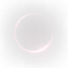 Luminous particle ring composed of deep pink and neon shades on a transparent background