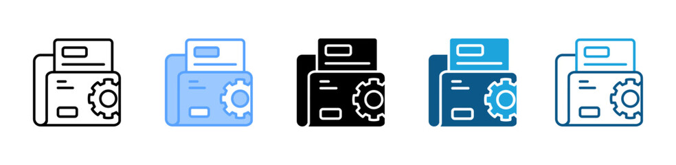 Fototapeta premium Cms icon set multiple style collection