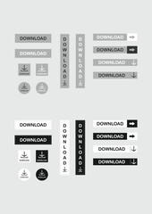 Vector set of buttons for download link