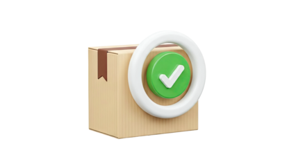 Delivery Confirmed Icon with Cardboard Box