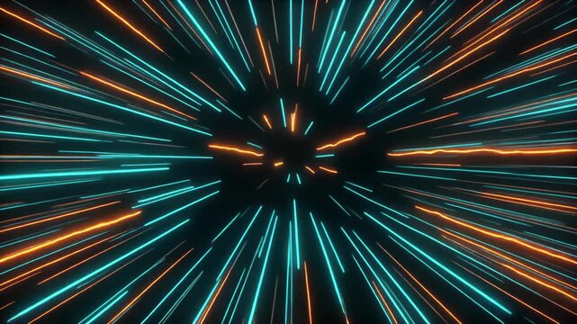 Cinematic Warp Speed Effect with Dynamic Neon Streaks