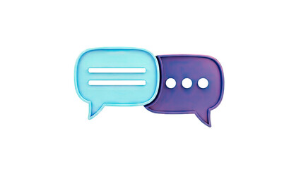 Two Blue Speech Bubbles with Communication Icons