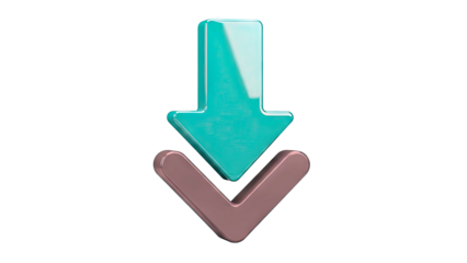 Turquoise and Gray Downward Arrows