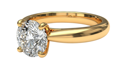 Solitaire Diamond Engagement Ring in Yellow Gold