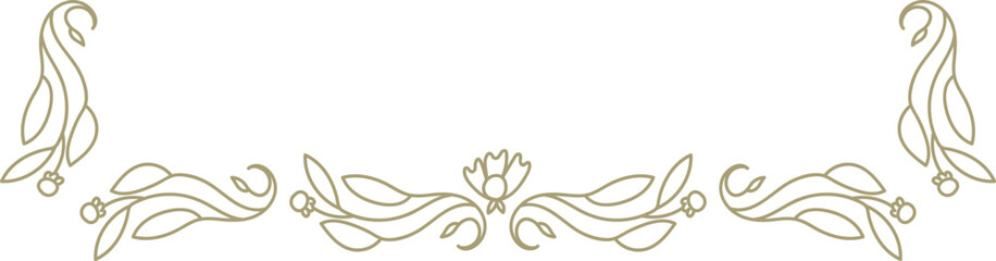 Floral Border Divider Line Art