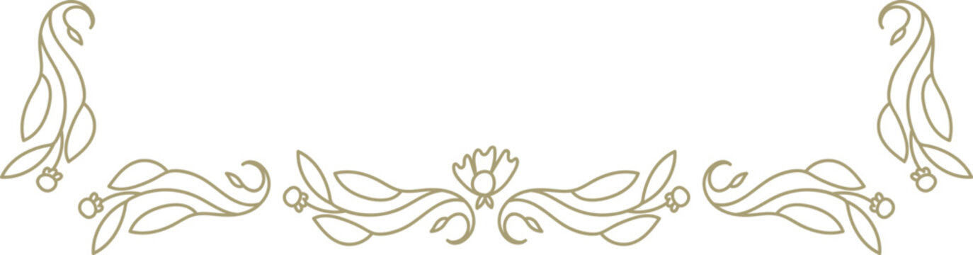 Floral Border Divider Line Art