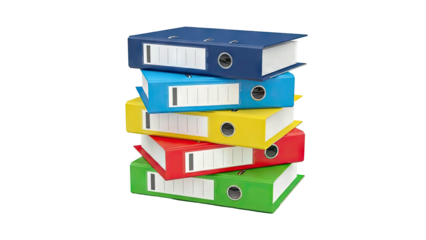 Stack of Colorful Ring Binders