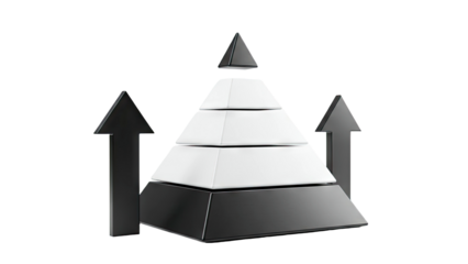 Tiered Pyramid with Upward Arrows