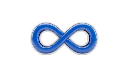 Blue and white 3D infinity symbol