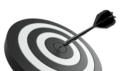 Dart Hitting Center of Target