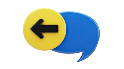 Speech Bubble with Left Arrow Icon