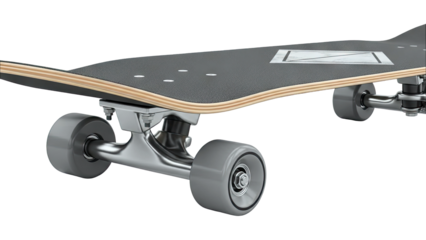 Close-up of a Skateboard Deck and Trucks