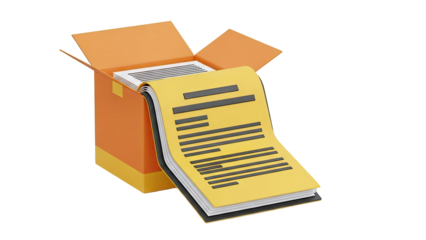 Stack of Documents Overflowing from Cardboard Box