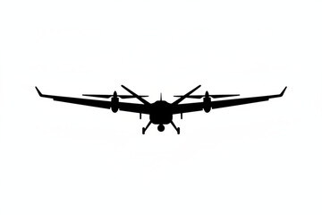 Silent Sentinel: The stark silhouette of a modern unmanned aerial vehicle (UAV), also known as a drone, cutting a striking figure against the sky. 