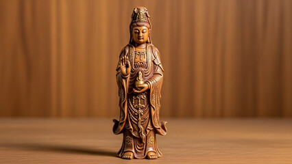 Ancient Chinese Statue of Deity Standing.
