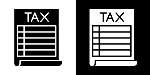 Invoice Icon Set White Glyph Style Collection