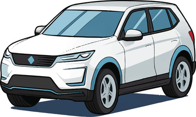 blue car isolated on white background