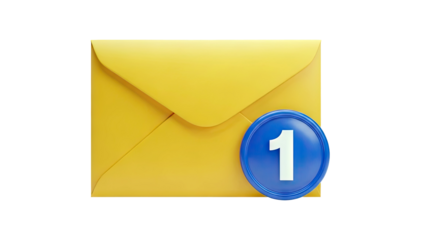 Yellow Envelope with Unread Message Notification