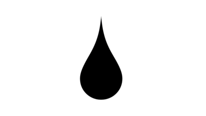 Minimalist White Water Drop Outline On Black Background