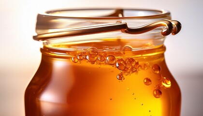 Sweet Honey In A Glass Jar Macro Detail On A Glass Of Honey Sweet Food