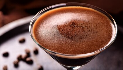 Espresso Martini Garnished With Chocolate Foam