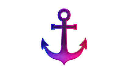 Stylized Anchor with Pink and Blue Gradient