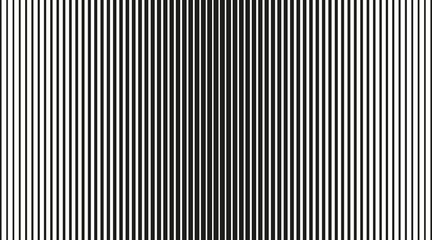 Obraz premium Thin line halftone gradient texture with fading vertical stripe gradation. Repeating wide pattern background made of black parallel lines. Minimalist vector 