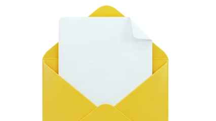 Yellow envelope with blank white paper