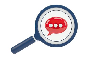 Magnifying Glass Over Chat Bubble Icon