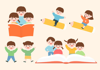 Vector illustrations of cute children.