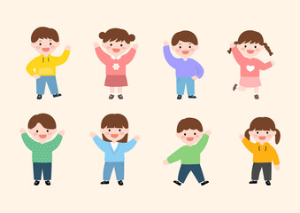 Vector illustrations of cute children.