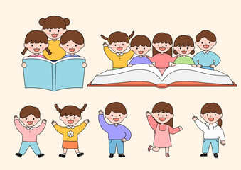 Vector illustrations of cute children.