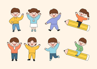 Vector illustrations of cute children.
