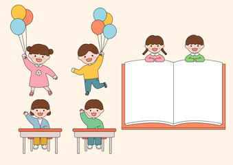 Vector illustrations of cute children.